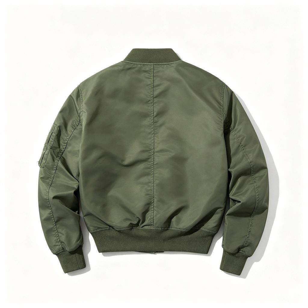 Military Green Bomber Jacket - Image 3