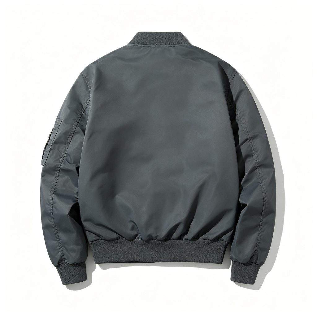 Dark Gray Bomber Jacket - Image 3