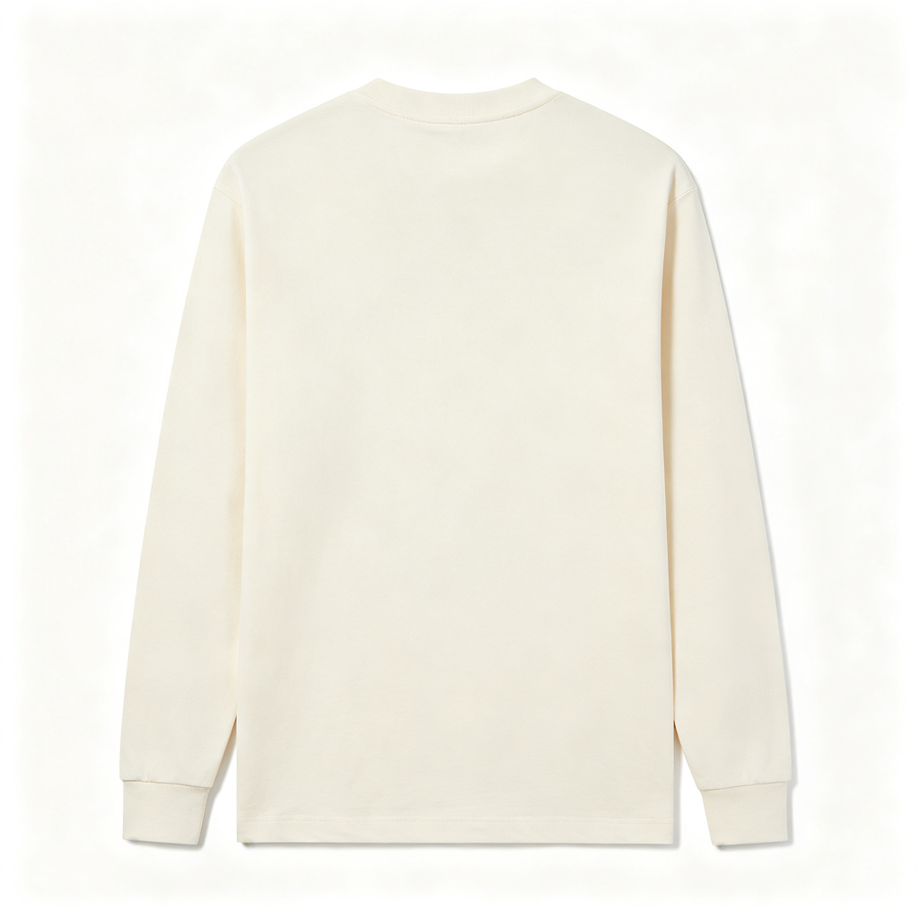 Cream Smiley Face Print Long Sleeve T-Shirt - Image 3