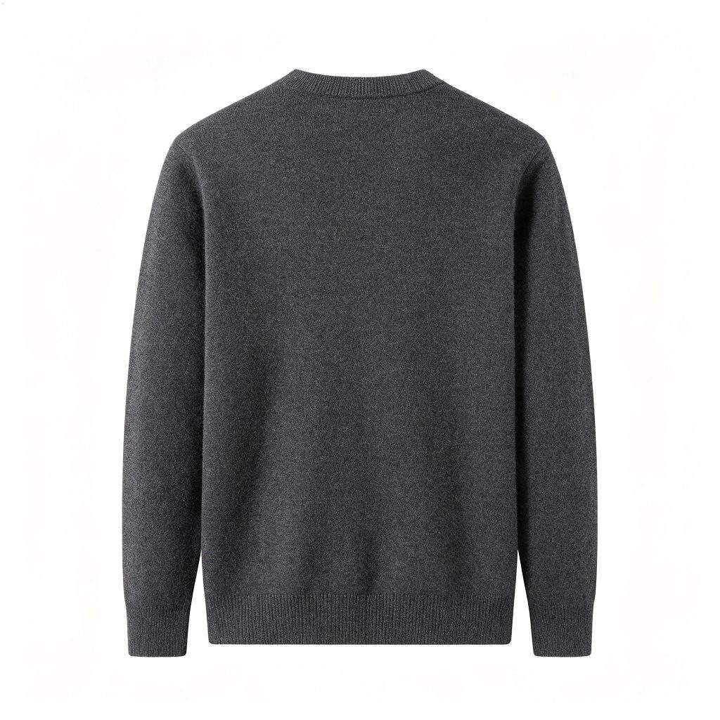 Dark Gray Crew Neck Knitted Sweater - Image 3