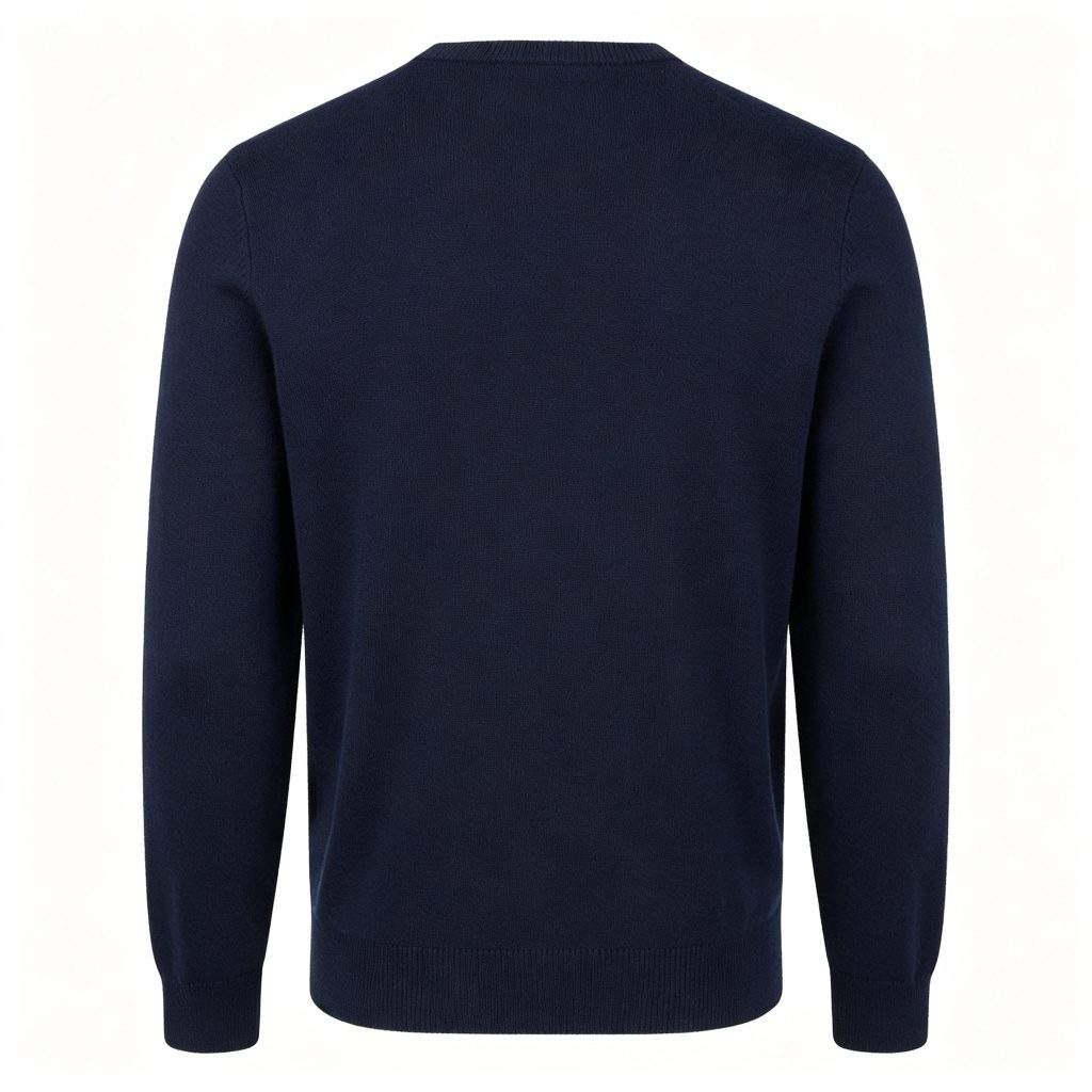 Navy Crew Neck Knitted Sweater - Image 3
