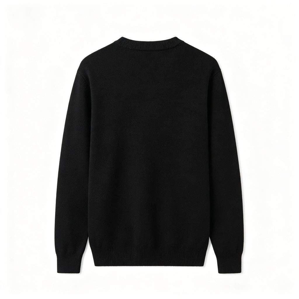 Black Crew Neck Knitted Sweater - Image 3