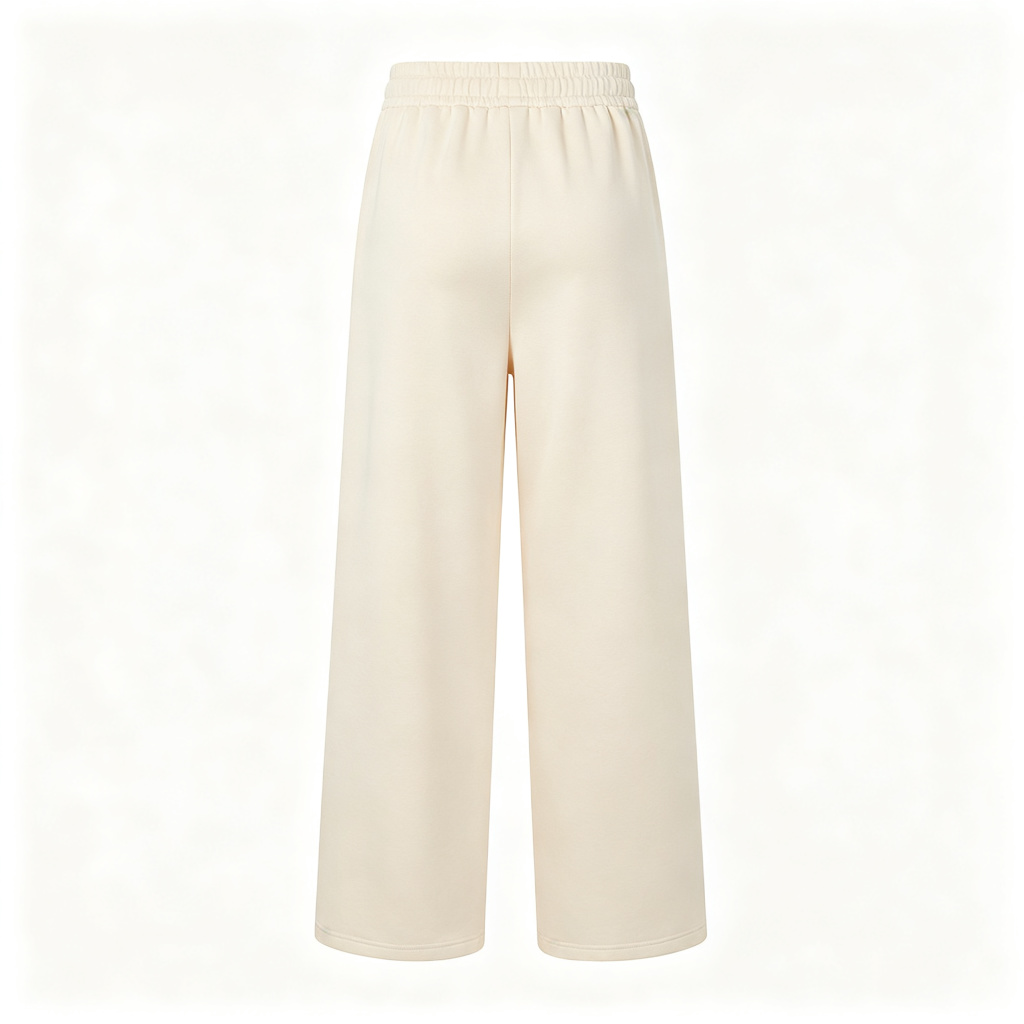 Beige Wide Leg Sweatpants - Image 3