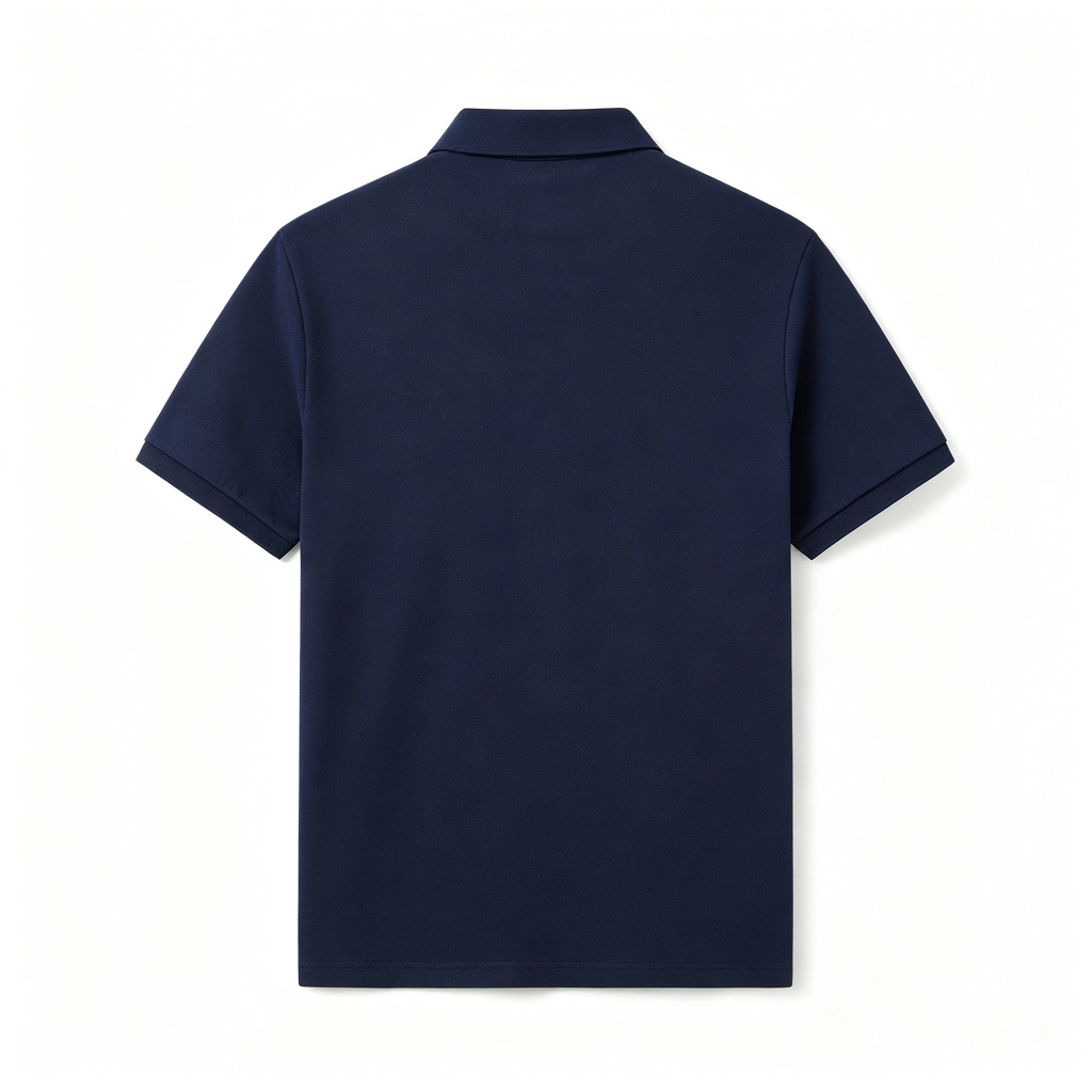 Navy Blue Classic Short Sleeve Polo Shirt - Image 3