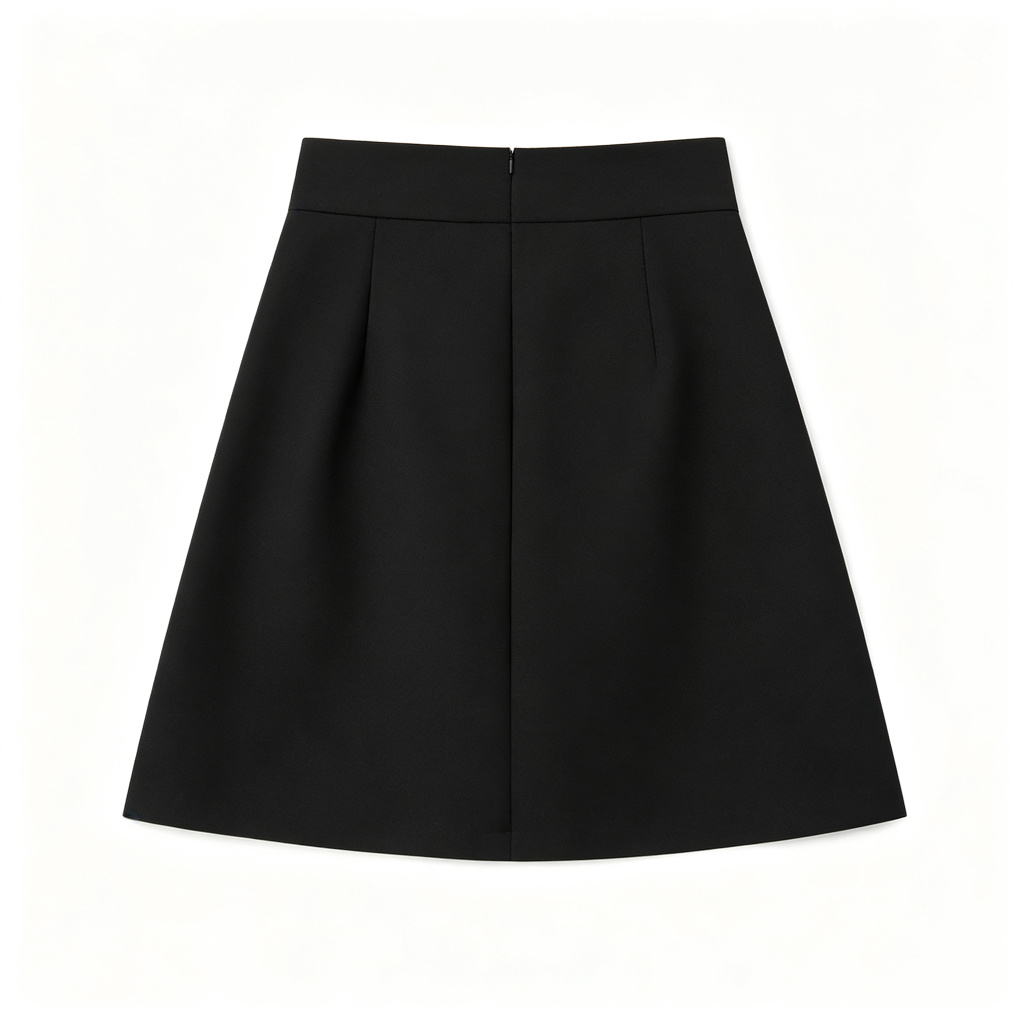 Black High Waist A-Line Skirt - Image 3