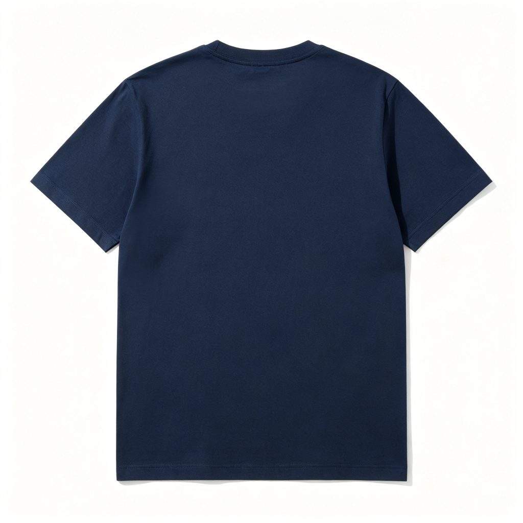 Navy Cotton Crew Neck Short-Sleeve T-Shirt - Image 3