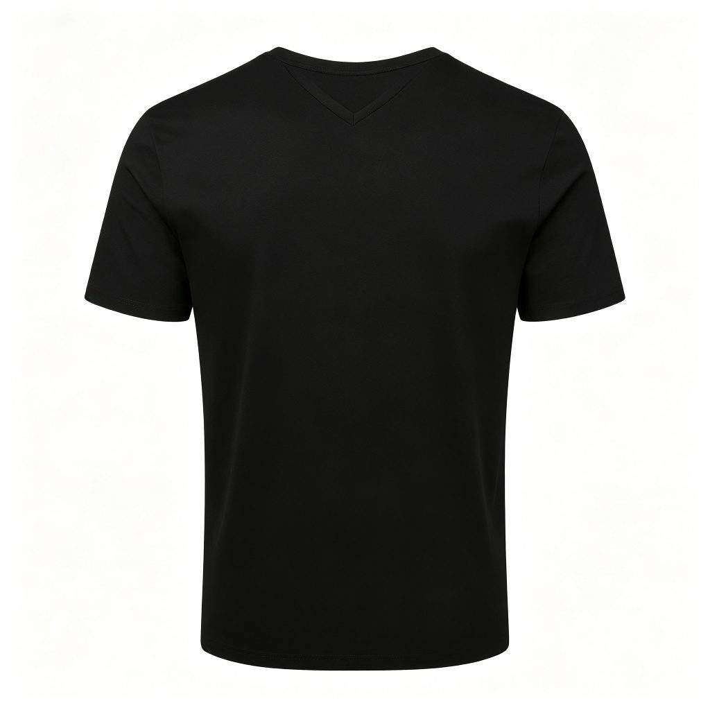 Black V-Neck Short-Sleeve T-Shirt - Image 3