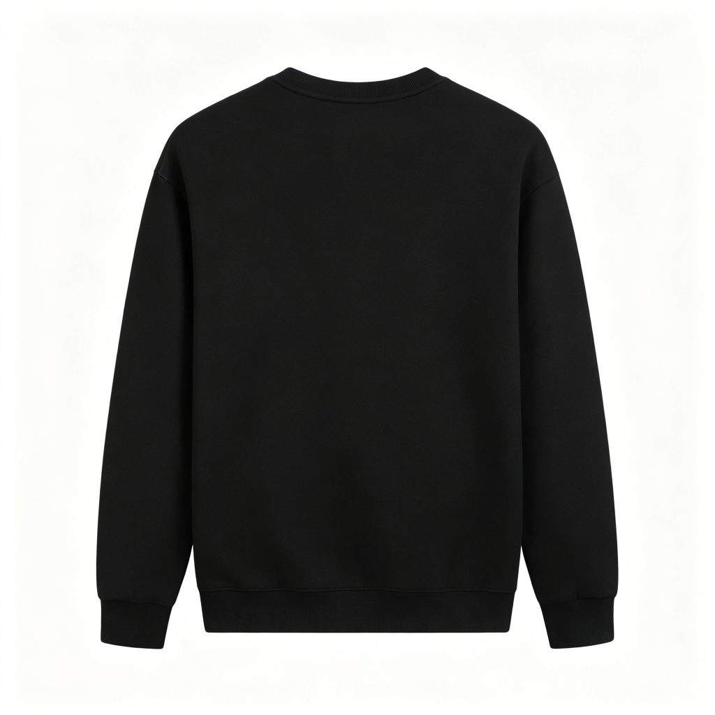 Black Minimal Crew Neck Sweatshirt - Image 3