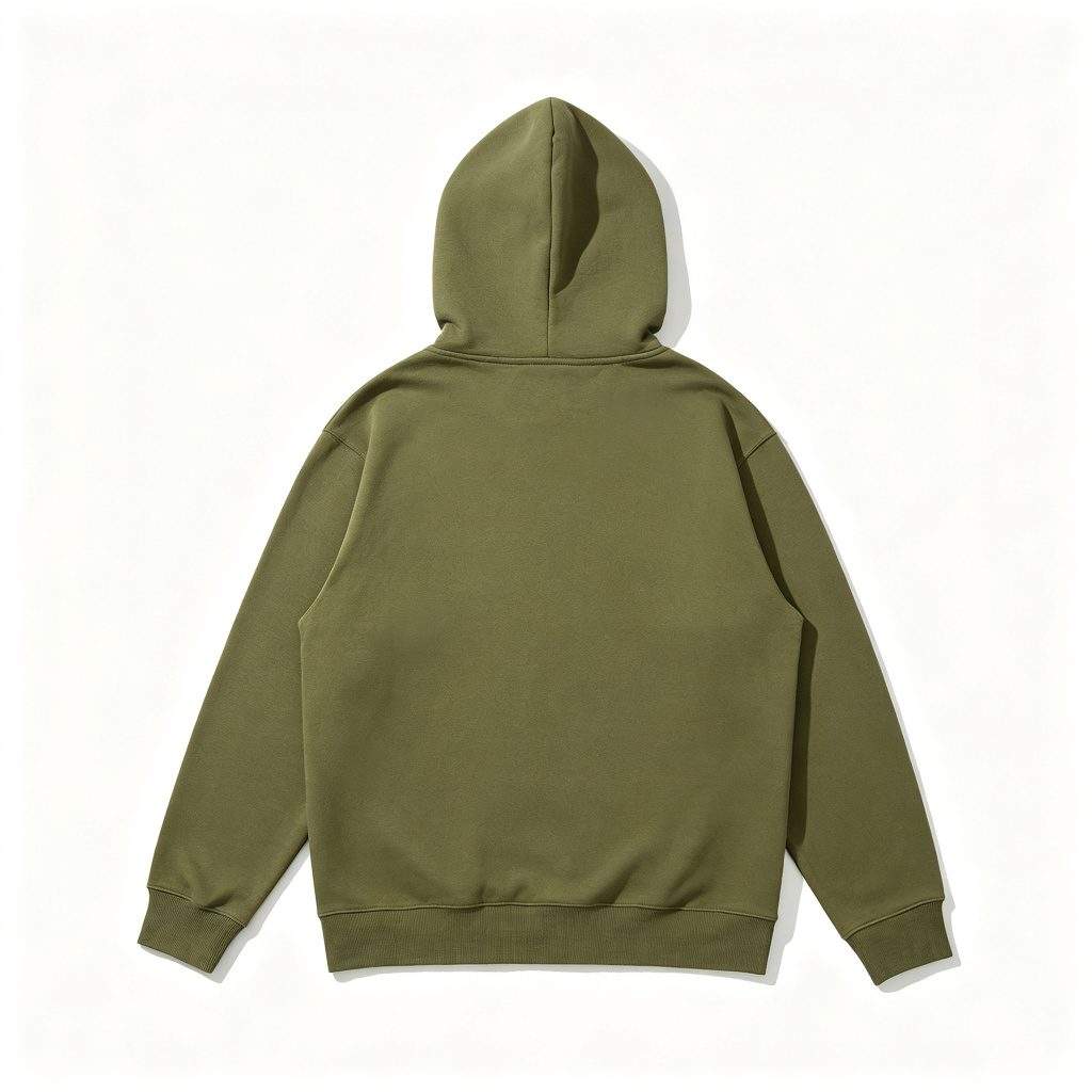 Olive Green Hooded Sweatshirt - Image 3