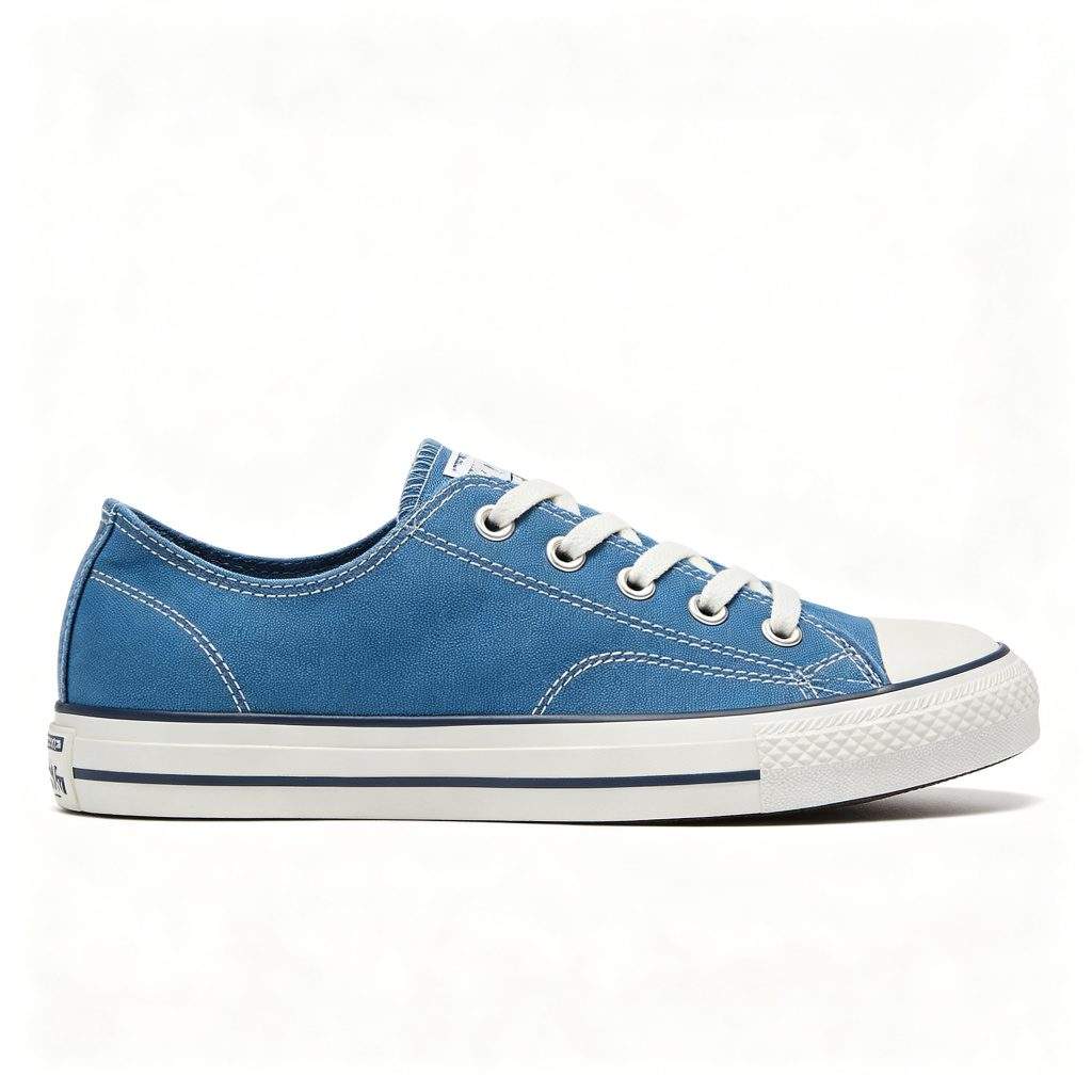 Blue Low-Top Canvas Shoes - Image 3