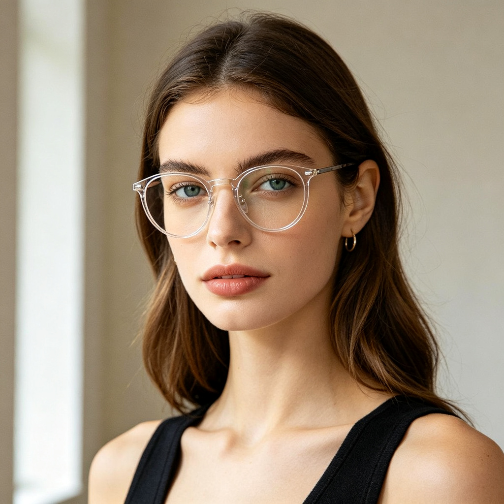 Clear Round Frame Optical Glasses - Image 3
