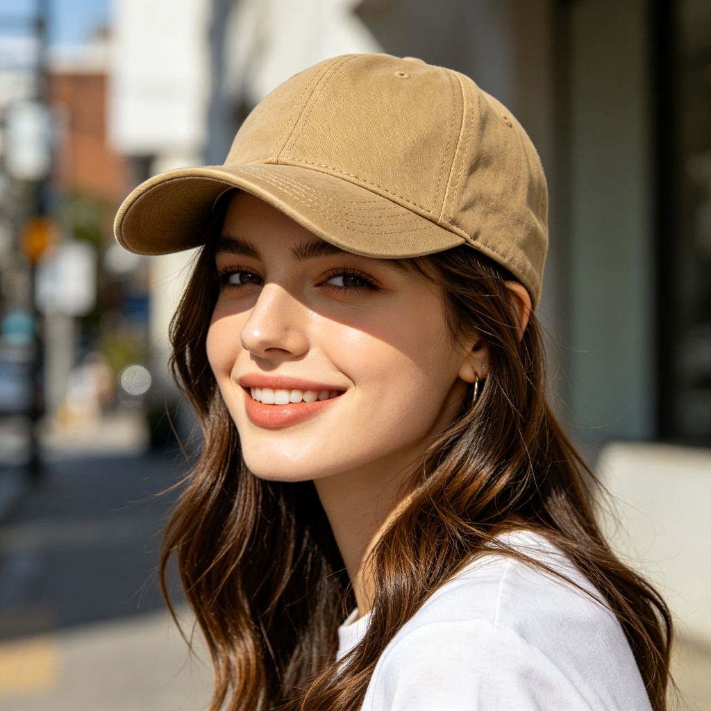 Khaki Washed Baseball Cap - Image 3