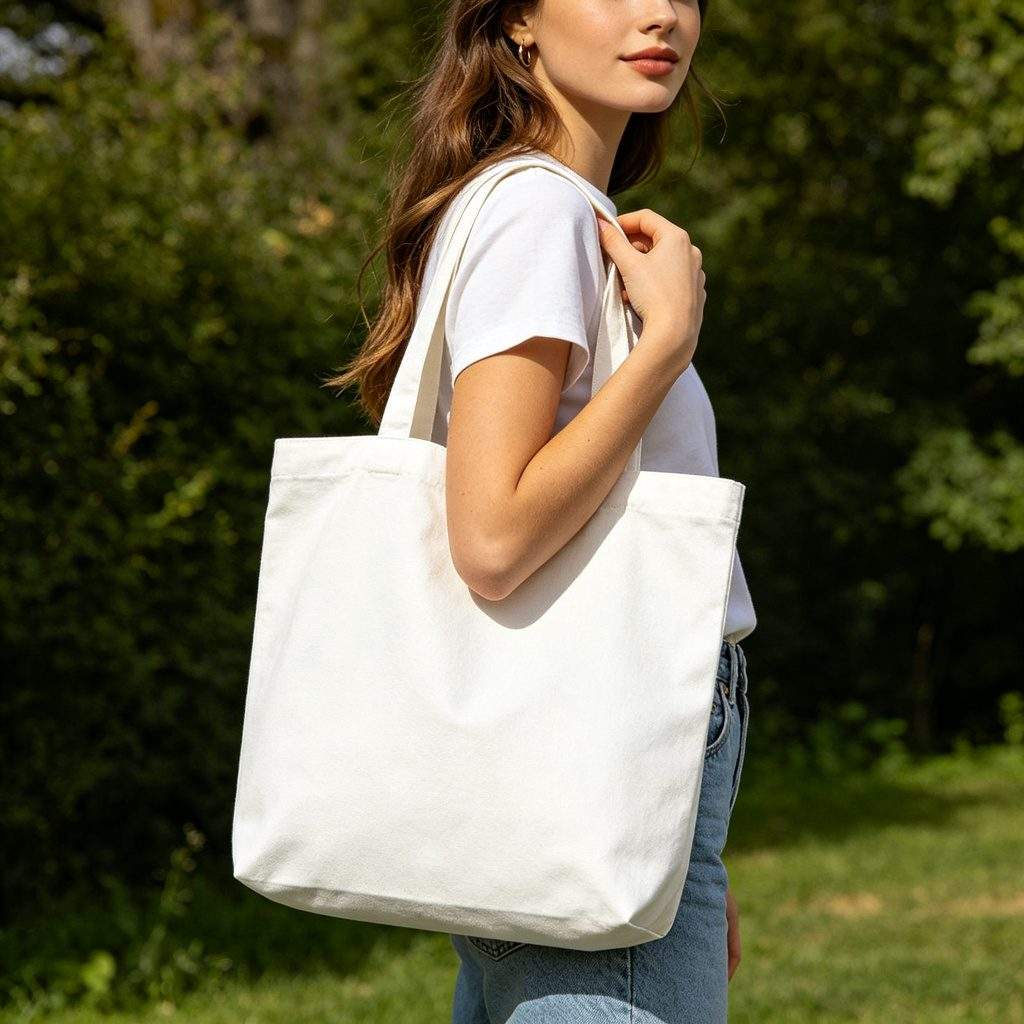 White Canvas Tote Bag - Image 3