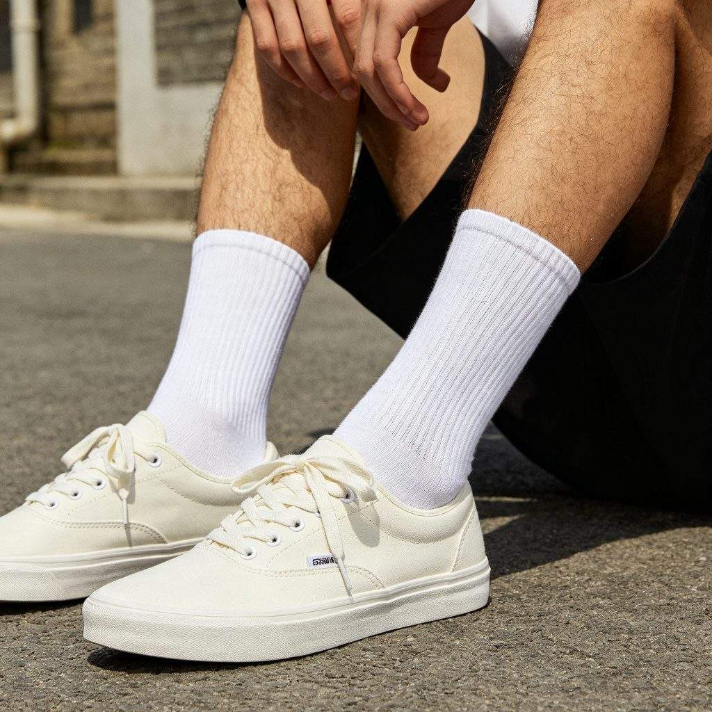 White Cotton Mid-Calf Socks - Image 3