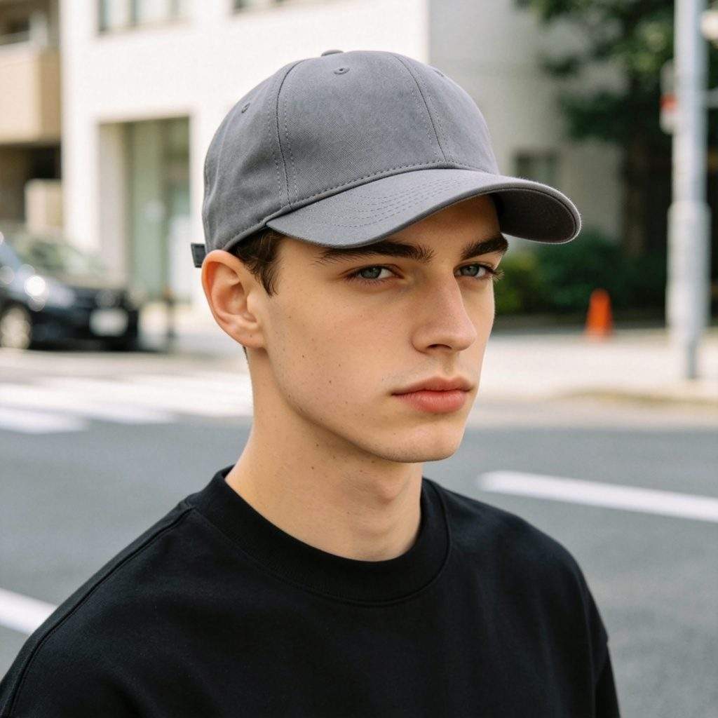 Gray Cotton Baseball Cap - Image 3