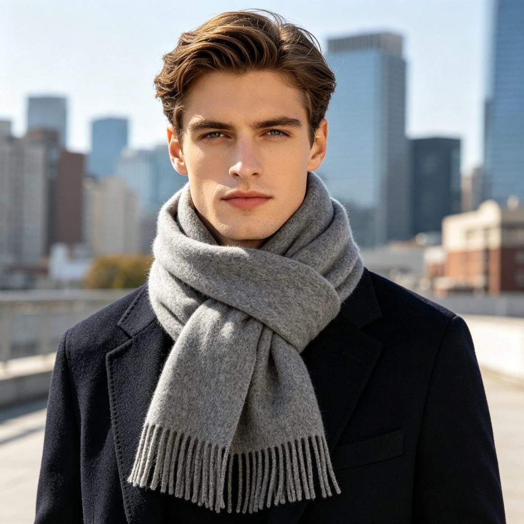 Gray Cashmere Scarf - Image 3