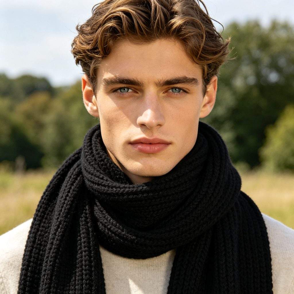Black Knitted Scarf - Image 3