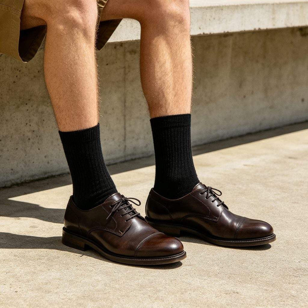 Black Cotton Mid-Calf Socks - Image 3