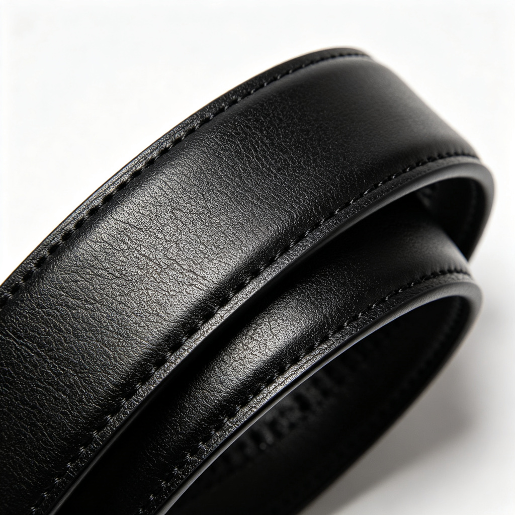 Black Leather Classic Pin Buckle Belt - Image 3