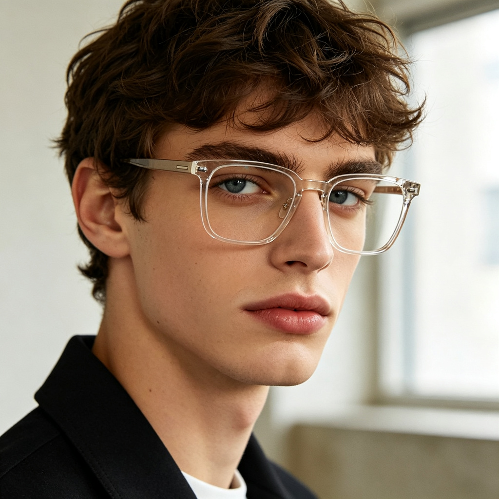 Clear Acetate Square Optical Glasses - Image 3