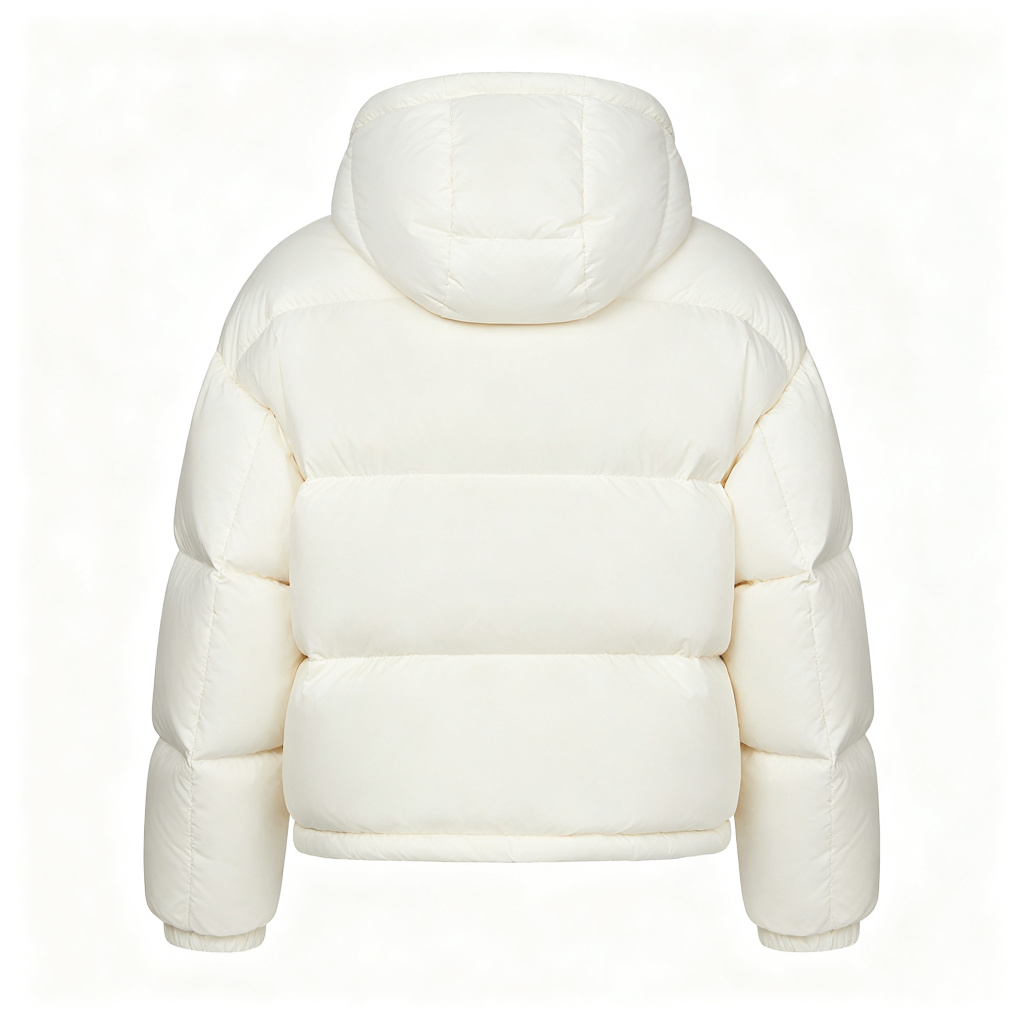 White Hooded Down Jacket - Image 3