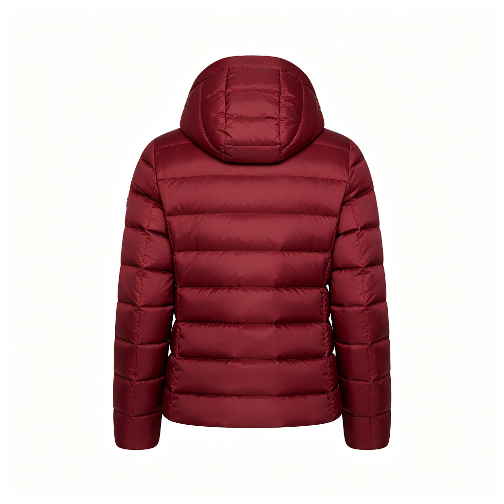Burgundy Hooded Down Jacket - Image 3