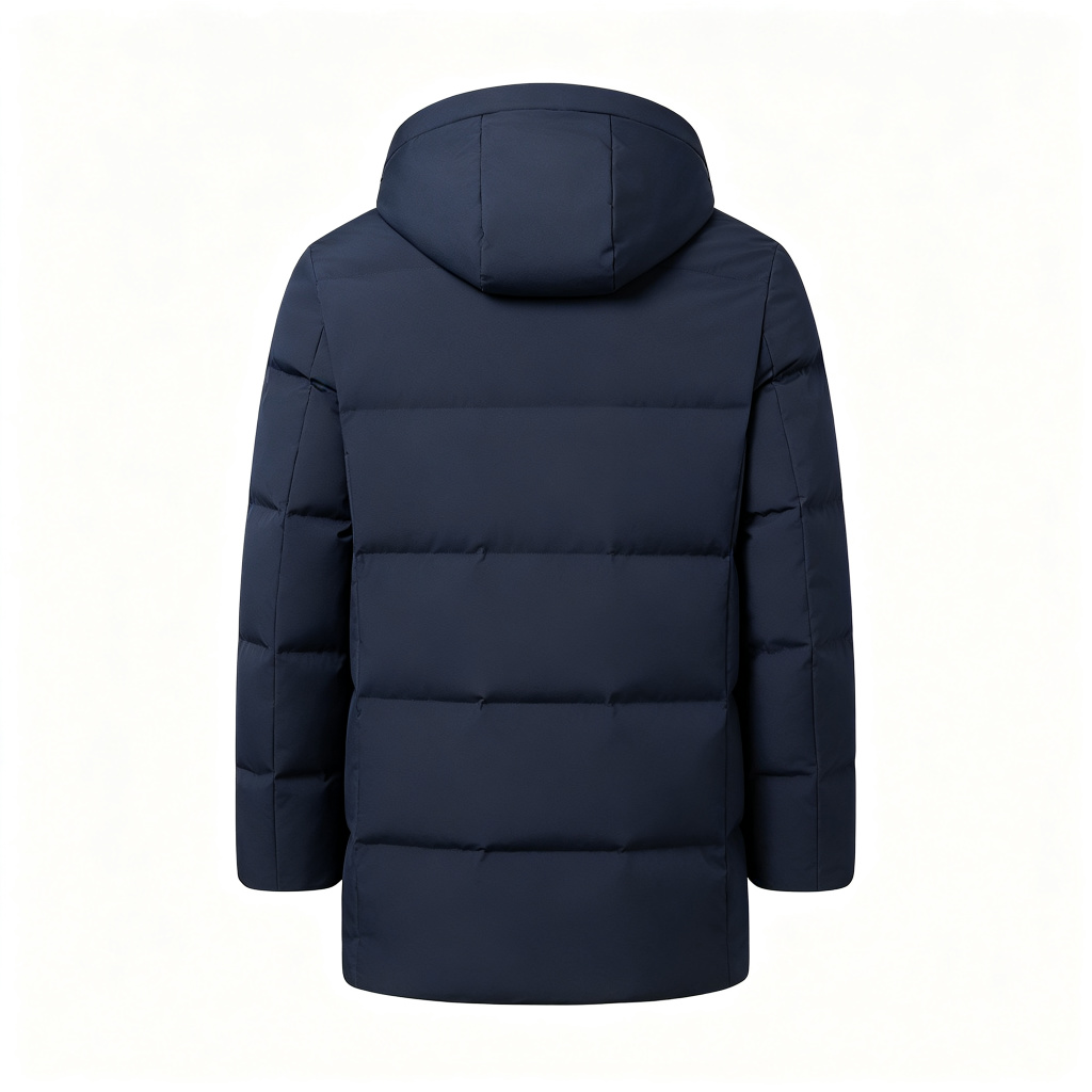 Navy Mid-Length Down Jacket - Image 3