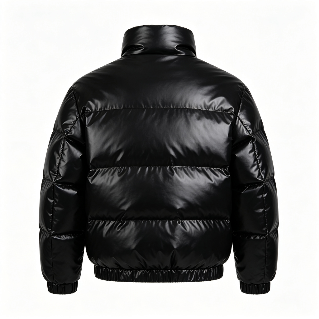 Black Glossy Down Jacket - Image 3