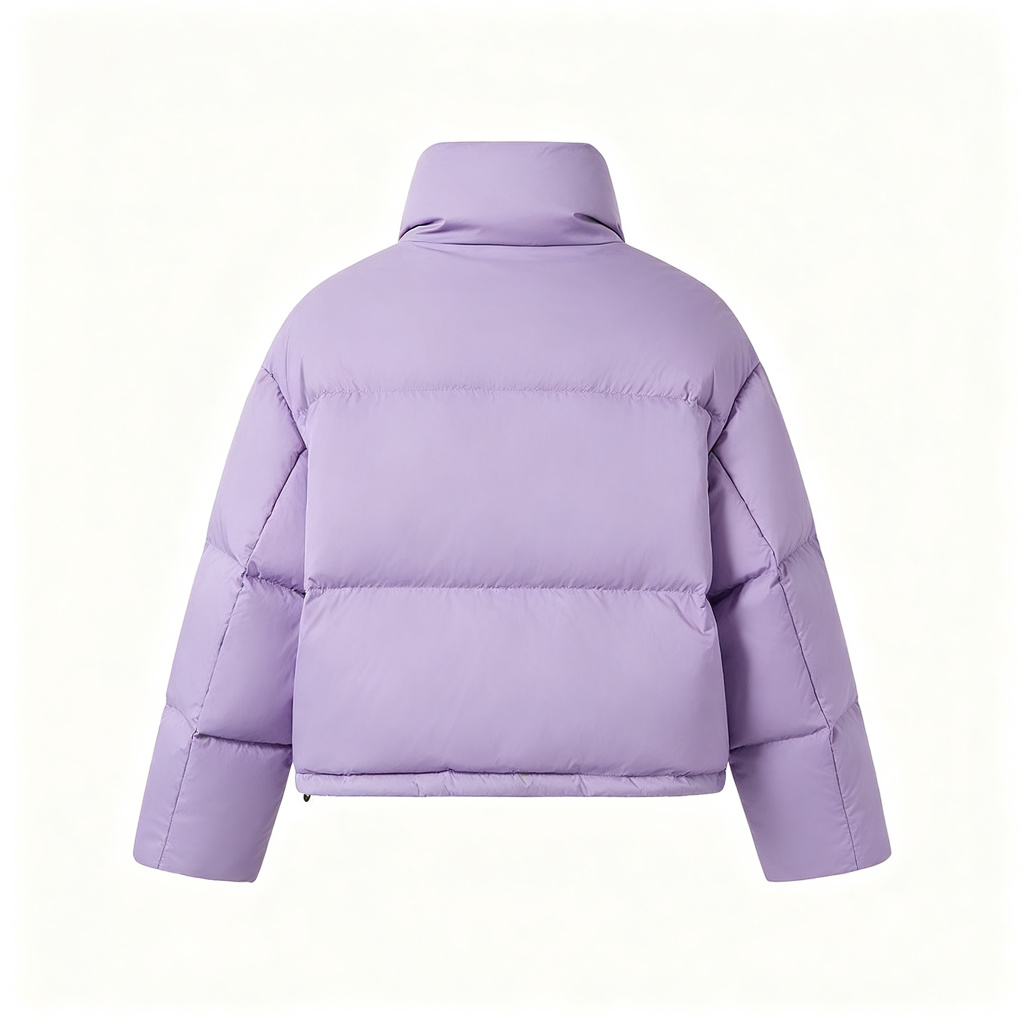 Purple Cropped Down Jacket - Image 3