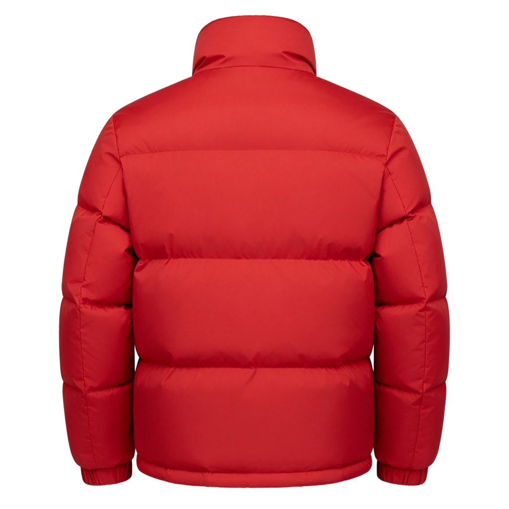 Red Stand Collar Down Jacket - Image 3