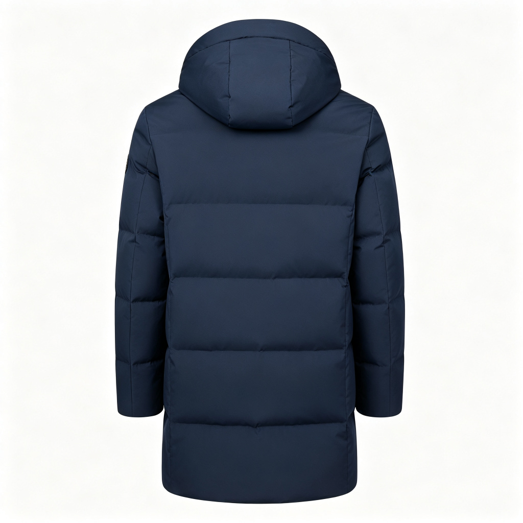 Deep Navy Mid-Length Down Jacket - Image 3