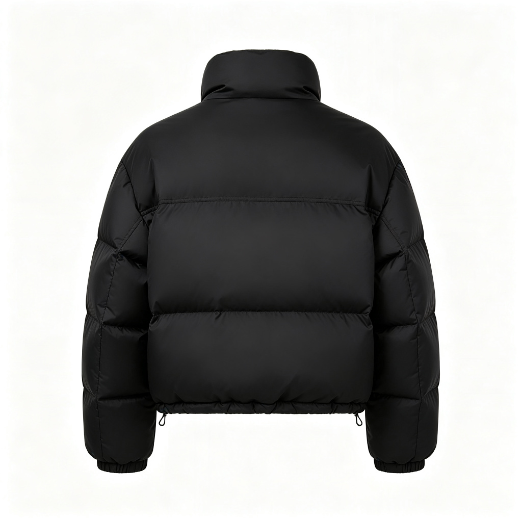Black Panel Down Jacket - Image 3
