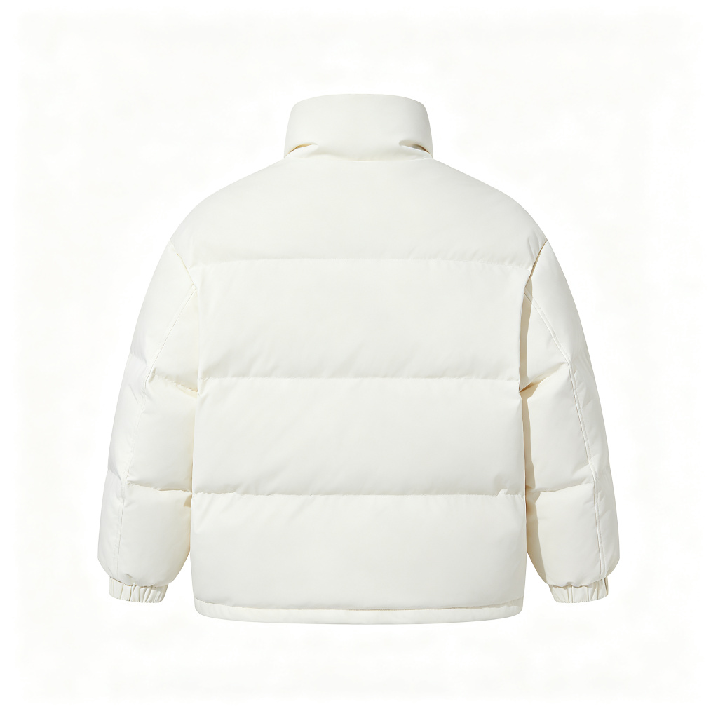 White Stand Collar Down Jacket - Image 3