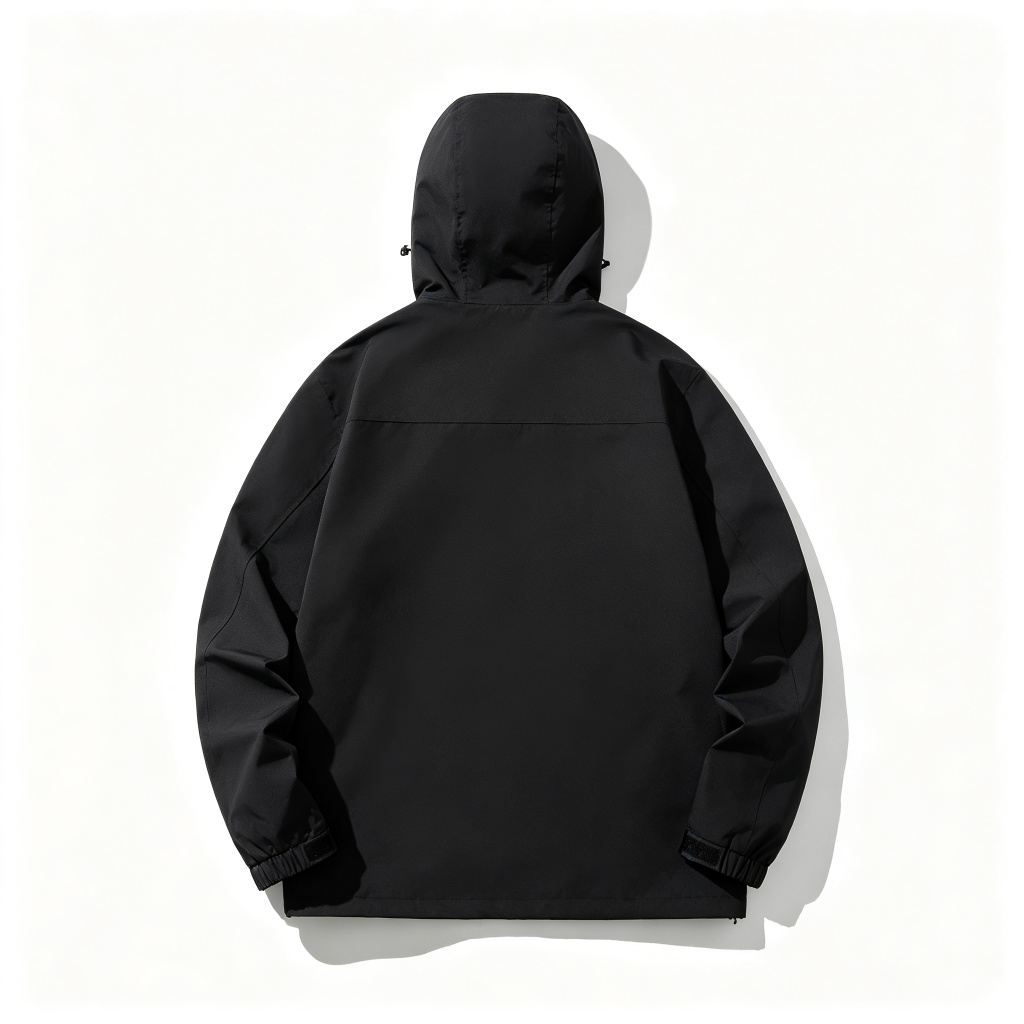 Black Hooded Outdoor Jacket - Image 3