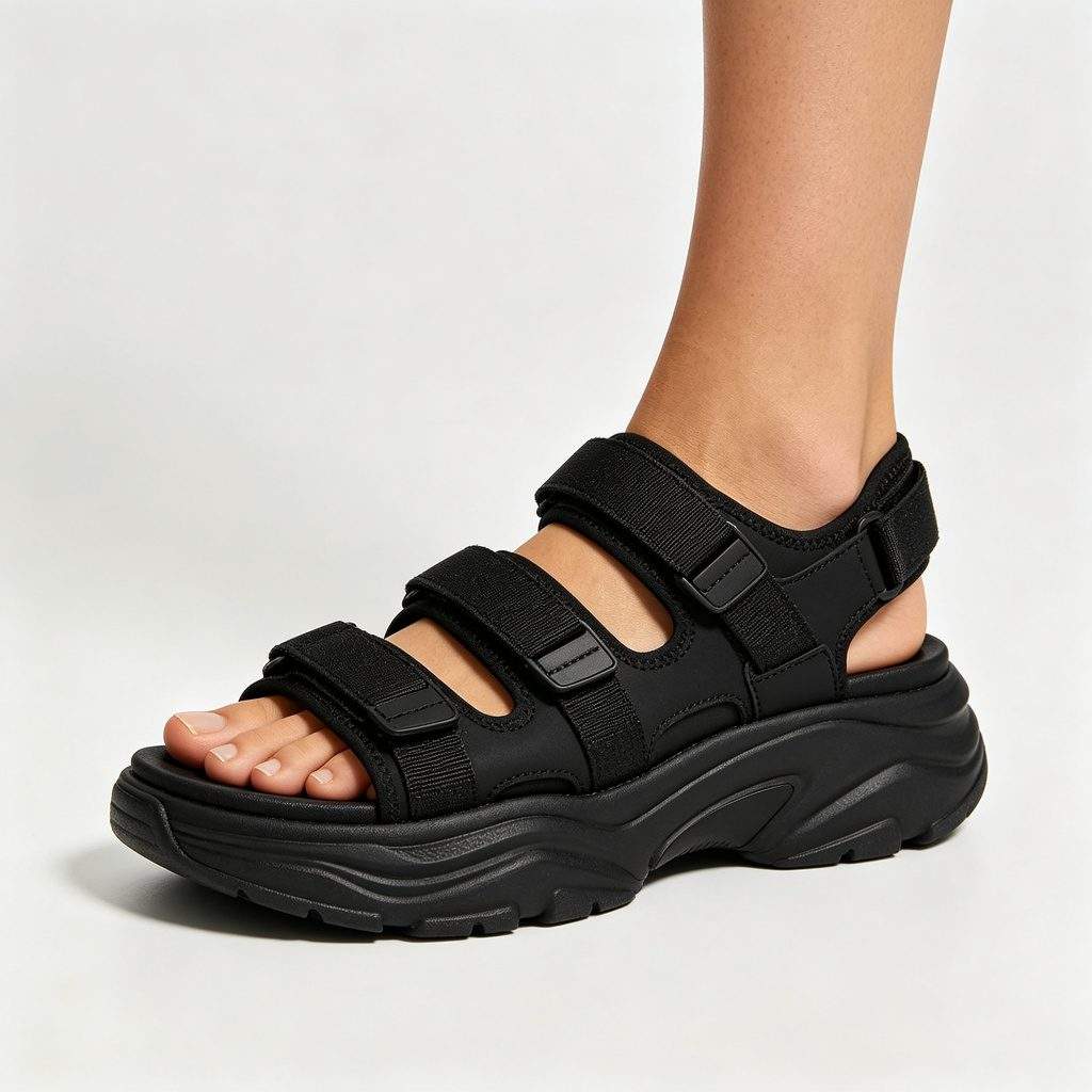 Black Sport Sandals - Image 4