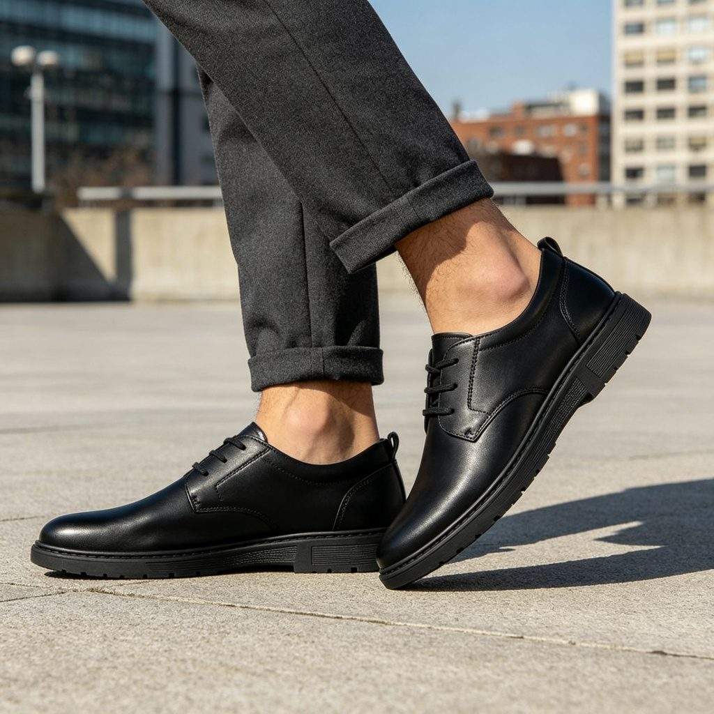 Black Casual Leather Shoes - Image 4
