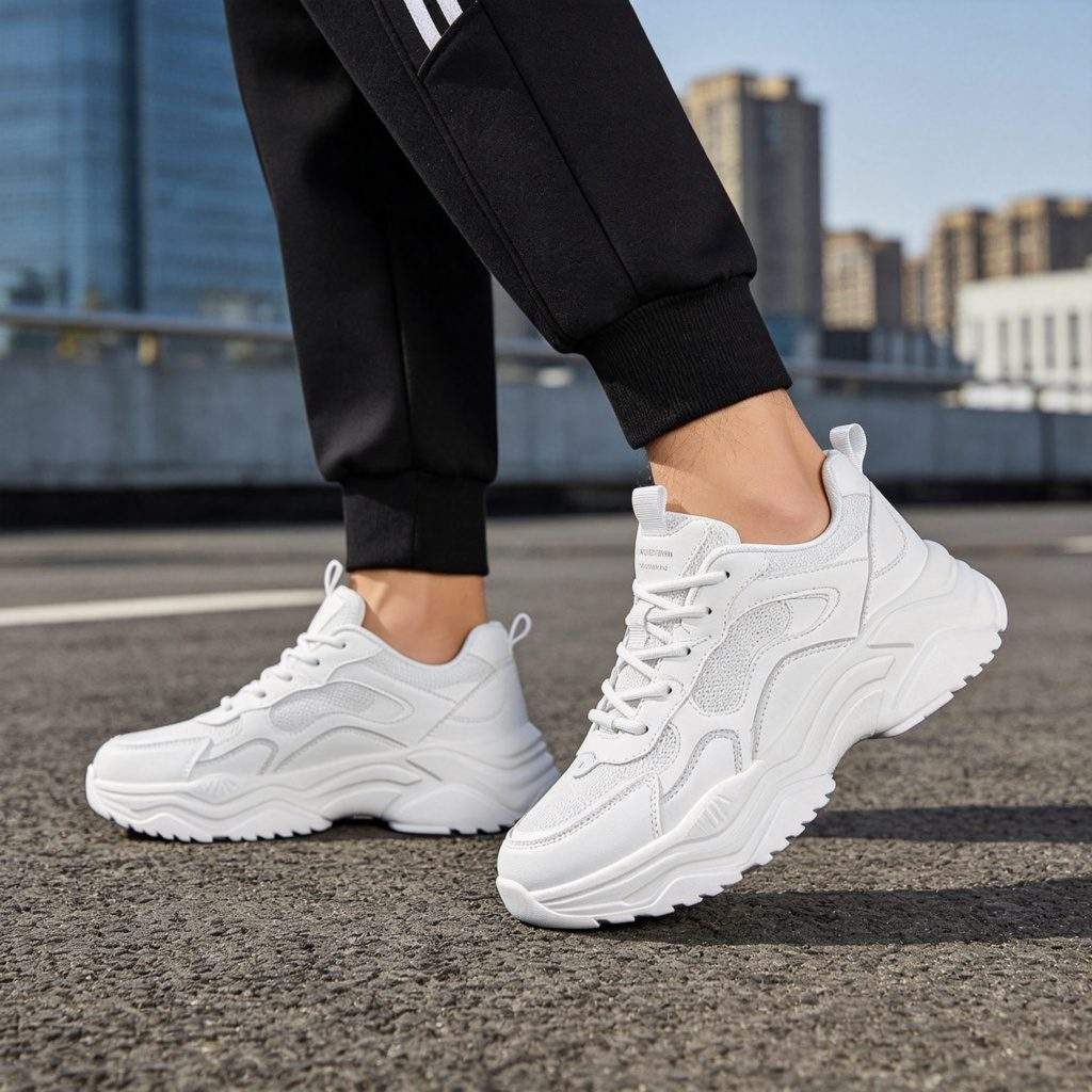 White Platform Dad Sneakers - Image 4