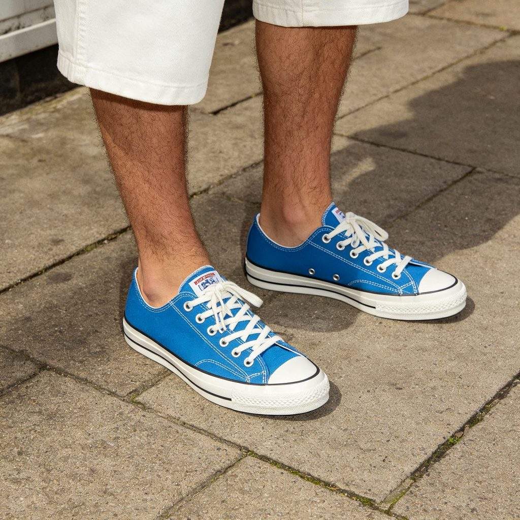 Blue Low-Top Canvas Shoes - Image 4