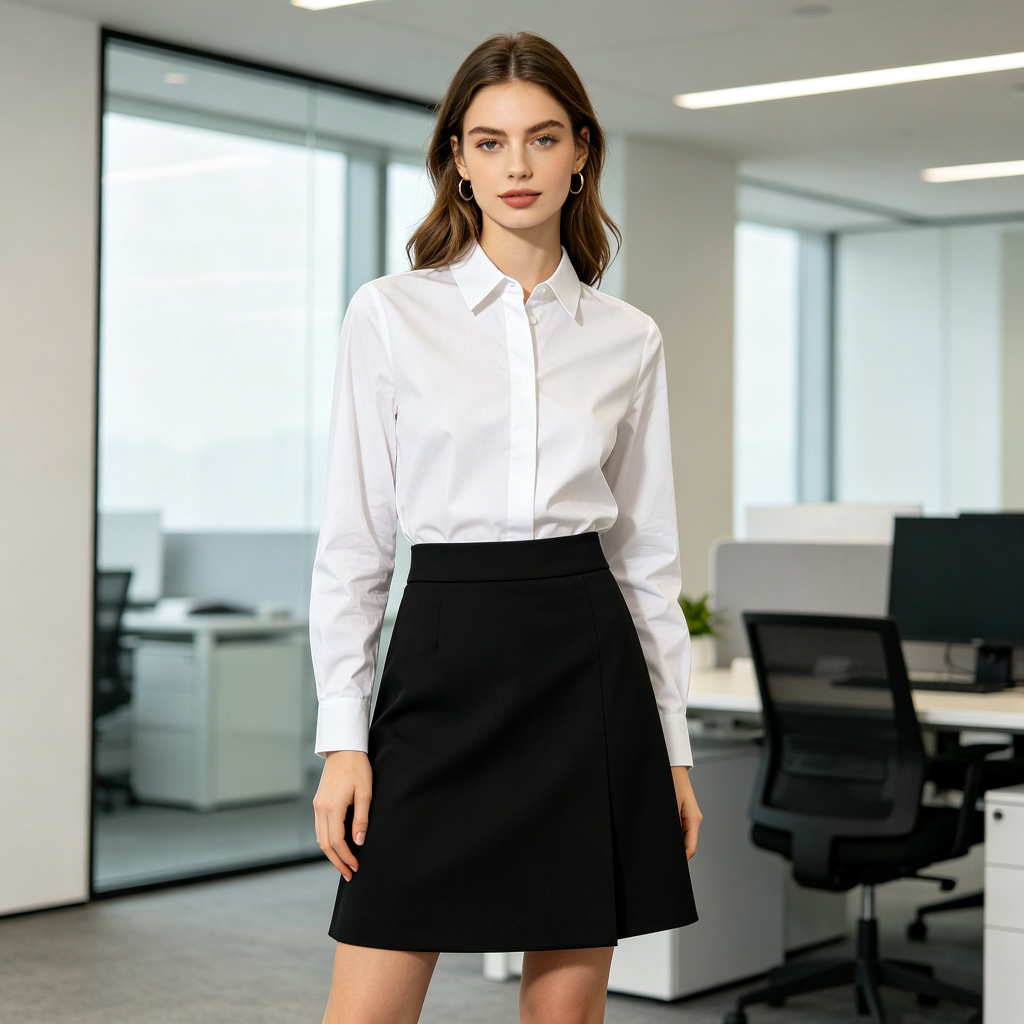 Black High Waist A-Line Skirt - Image 4