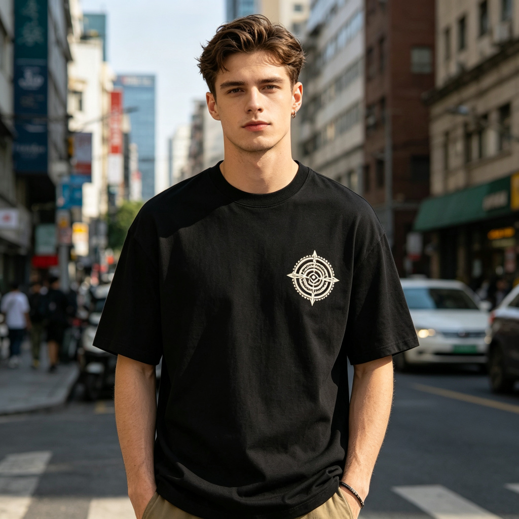 Black Vintage Badge Print Short Sleeve T-Shirt - Image 4