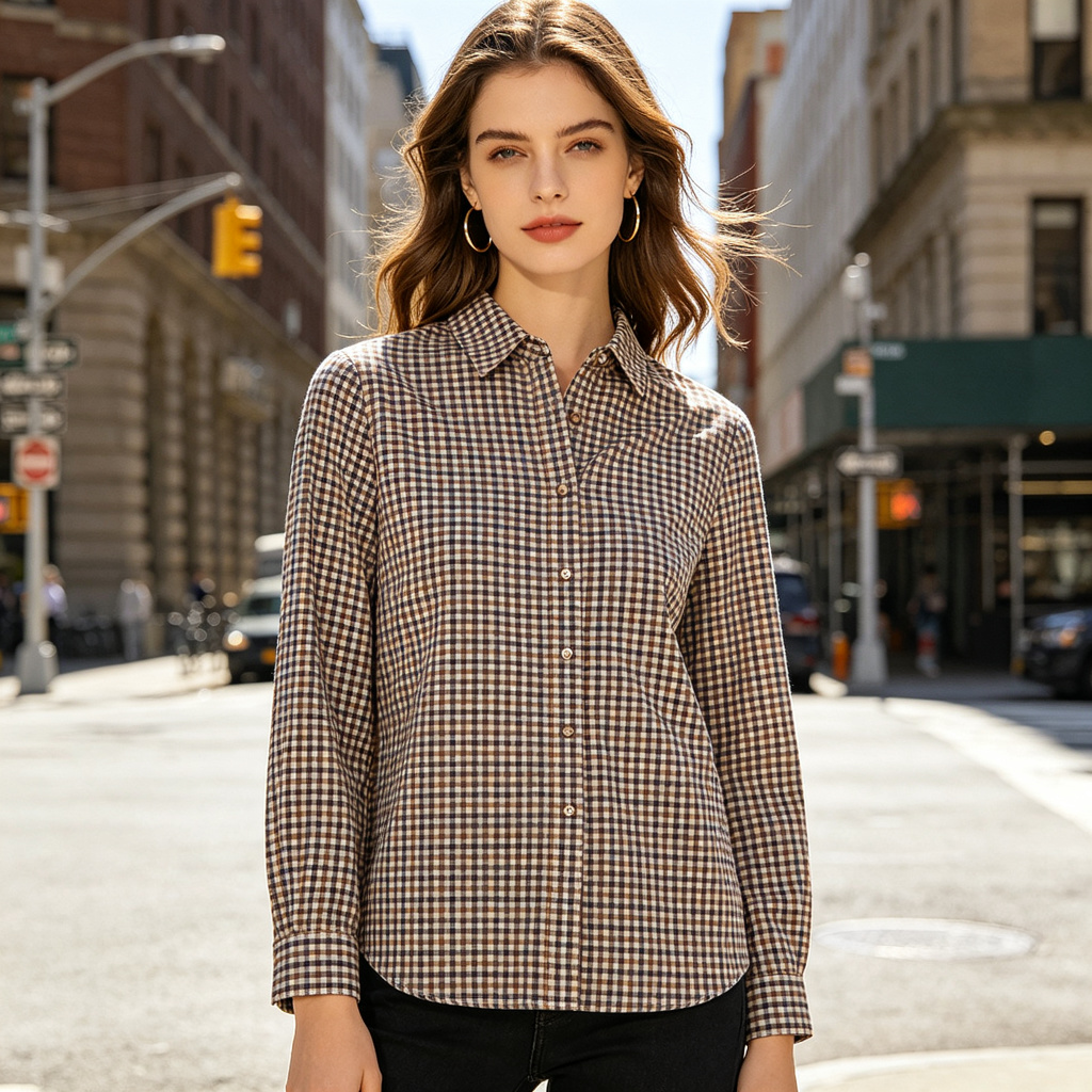 Plaid Long Sleeve Button Shirt - Image 4