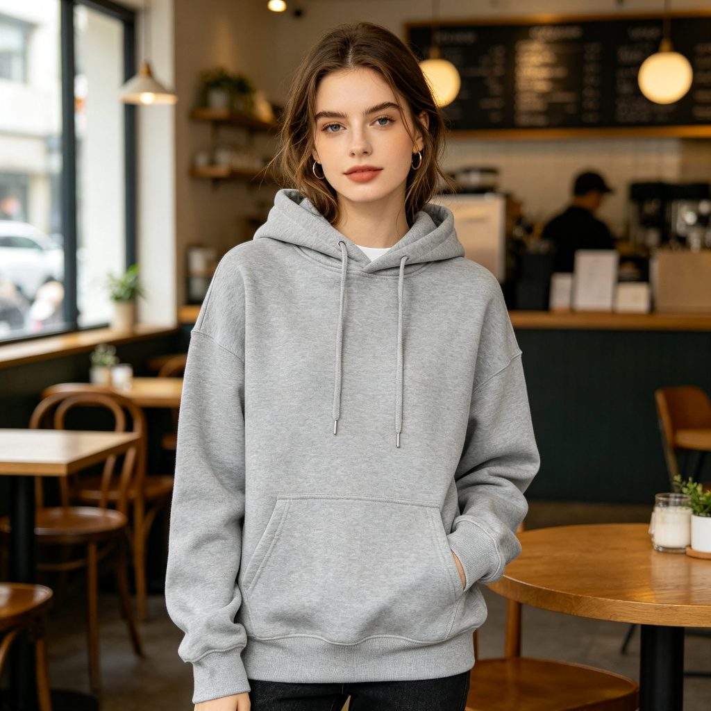 Light Gray Hooded Sweatshirt - Image 4