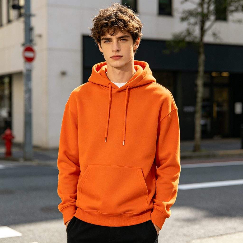 Orange Hooded Sweatshirt - Image 4
