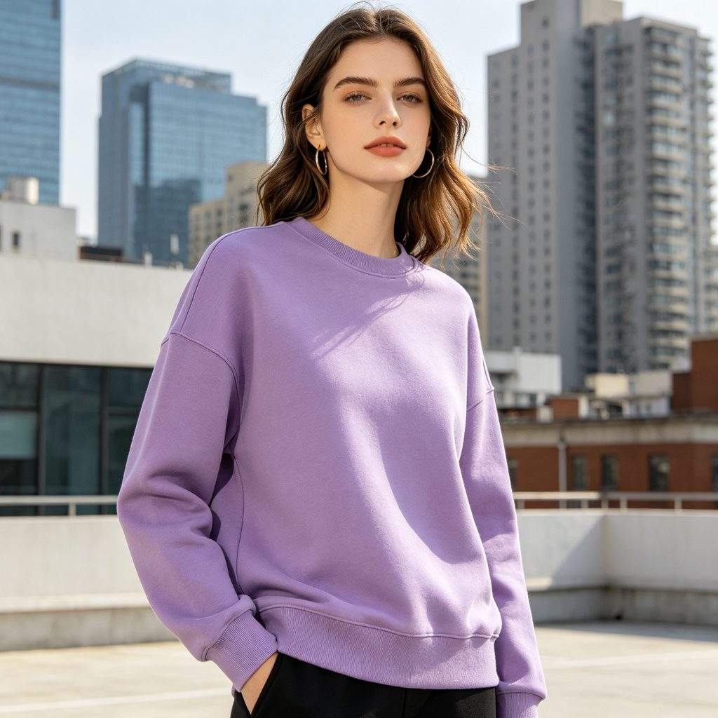 Purple Crew Neck Sweatshirt - Image 4