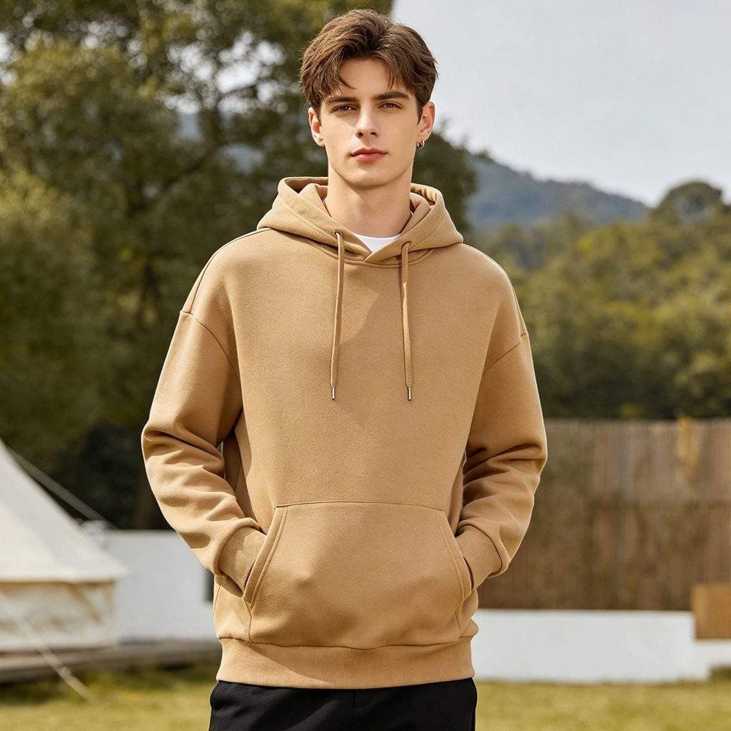 Khaki Hooded Sweatshirt - Image 4