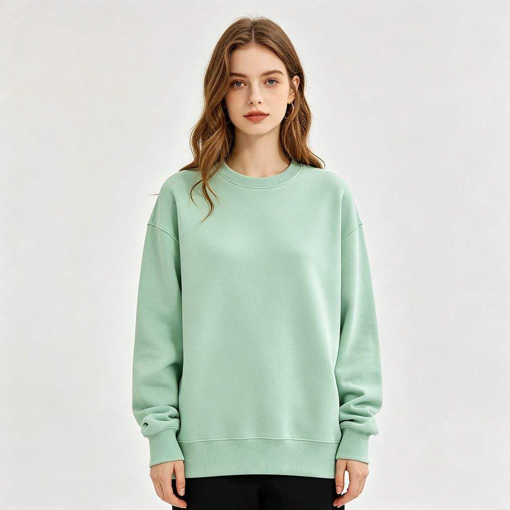 Mint Green Crew Neck Sweatshirt - Image 4