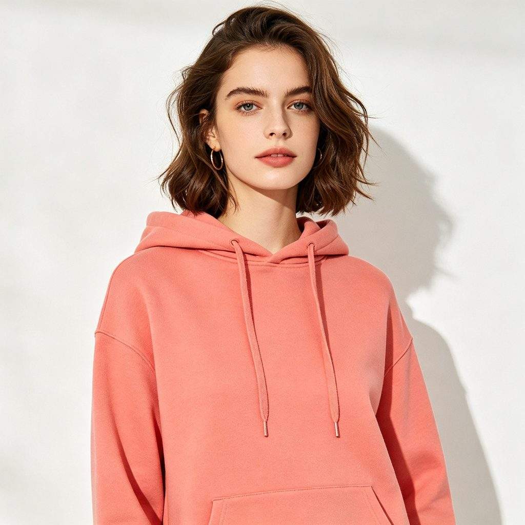 Coral Pink Hooded Sweatshirt - Image 4