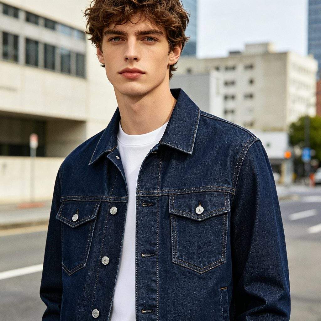 Navy Blue Denim Jacket - Image 4