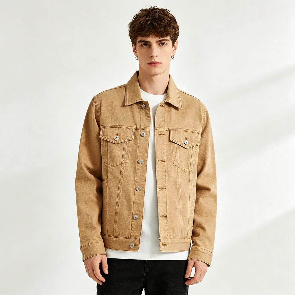 Khaki Denim Jacket - Image 4