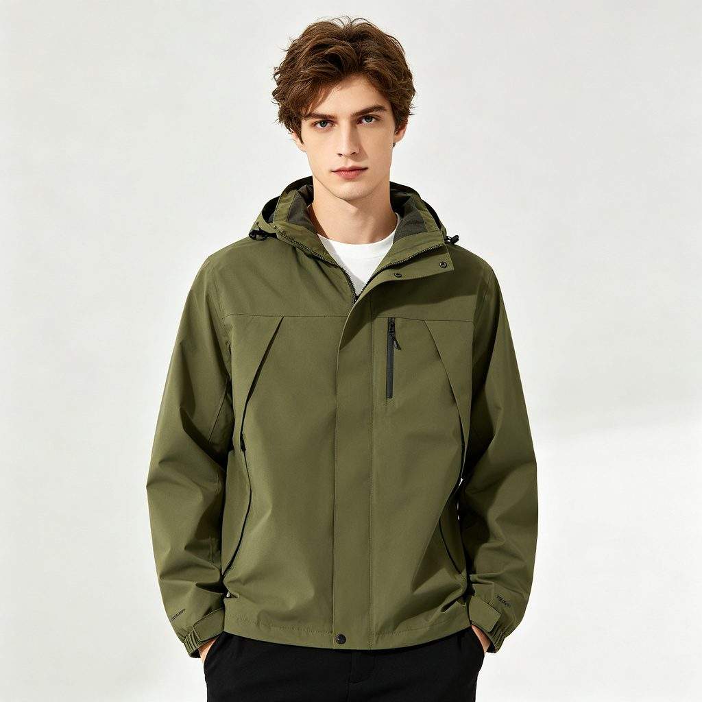 Military Green Outdoor Shell Jacket - Image 4